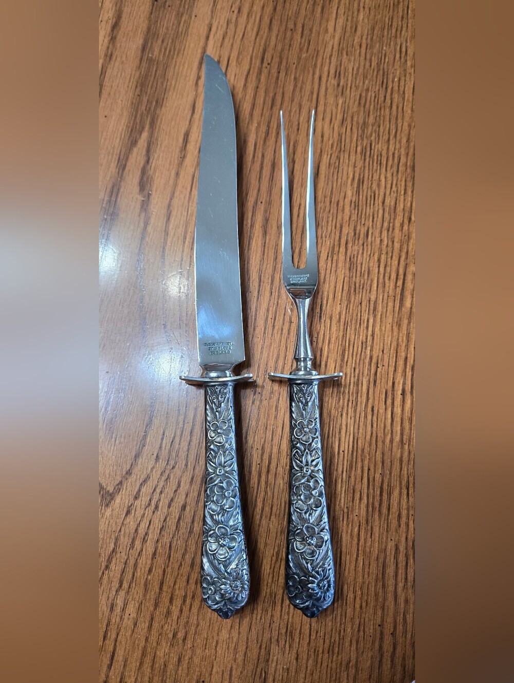 W.R.Humphrey's Stainless England Floral Carving Knife Set